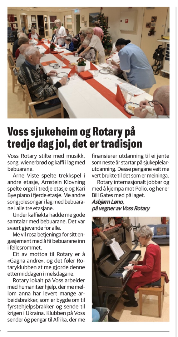 Besøk på Voss Sjukeheim